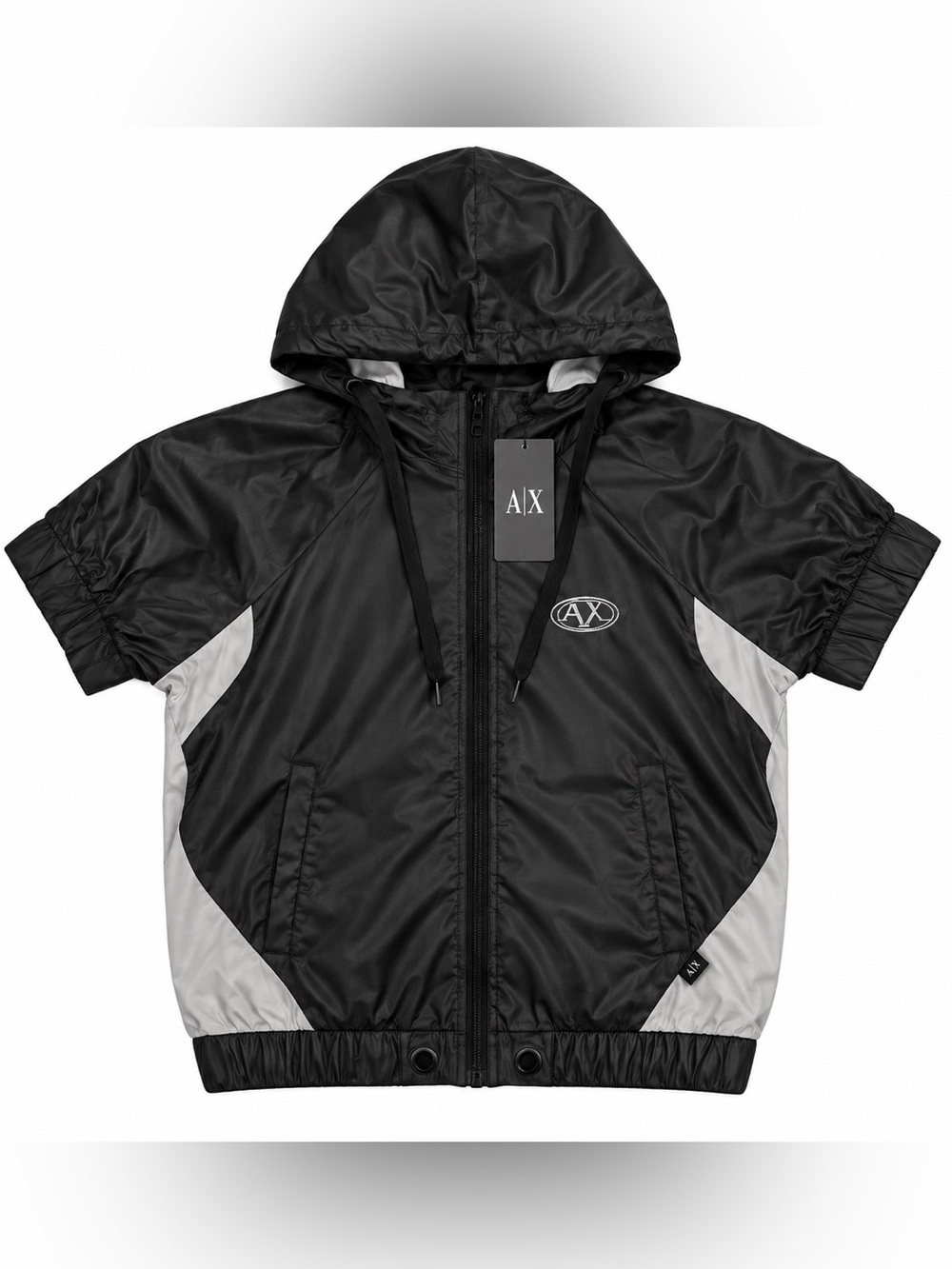 NWT Y2K Armani Exchange A|X Techwear Hooded Windbreaker Jacket XS